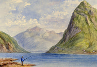 Anon., Monte San Salvatore, Lepontine Alps, Lake Lugano, Switzerland – Mid-19th-century watercolour painting