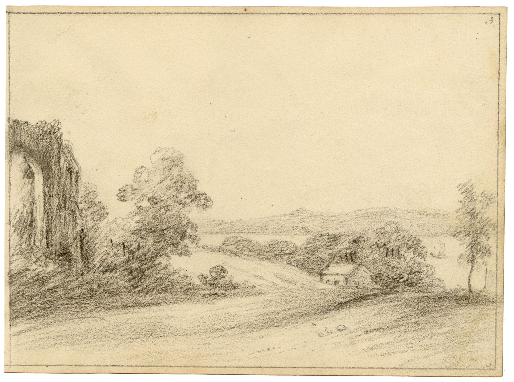 John Maule, Netley Abbey, Hampshire – 1797 graphite drawing
