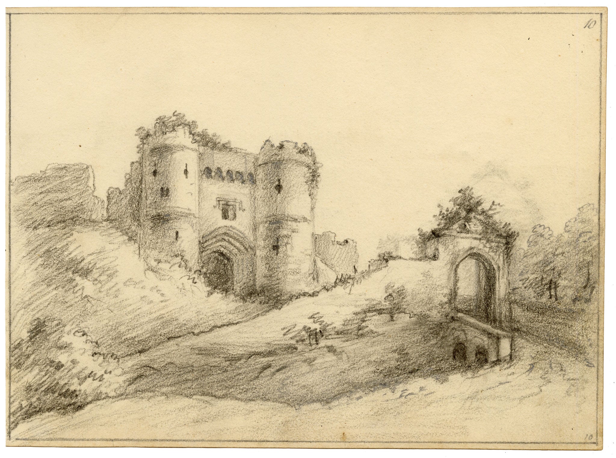 John Maule, Carisbrooke Castle, Isle of Wight – 1797 graphite drawing