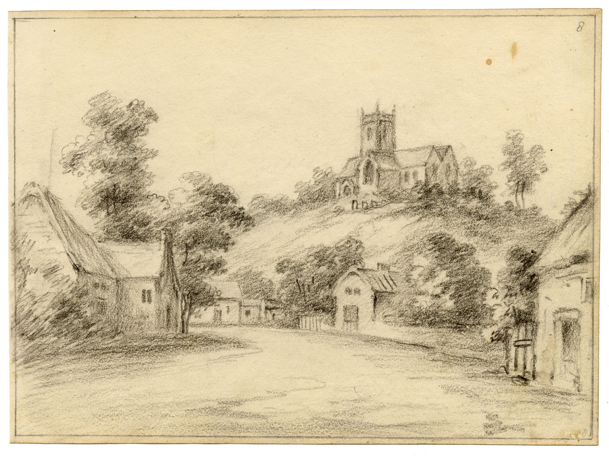 John Maule, Godshill Church & Village, Isle of Wight – 1797 graphite drawing