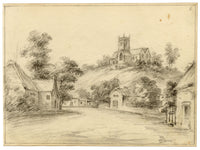 John Maule, Godshill Church & Village, Isle of Wight – 1797 graphite drawing