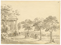John Maule, Leibniz Temple (Leibniztempel), Hanover, Germany – 1797 watercolour painting