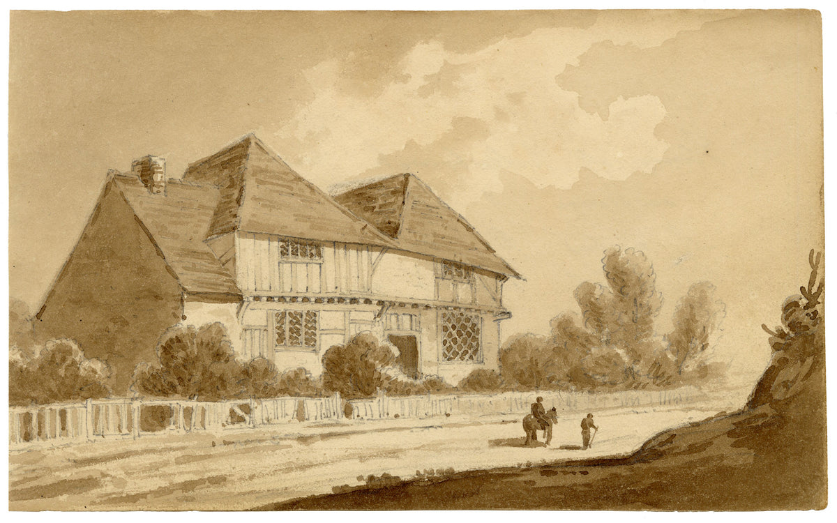 John Maule, Otway Residence Willesborough, Half-timbered House near Ashford, Kent – 1814 watercolour painting