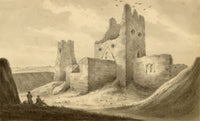 John Maule, St Mary in Castro Church & Roman Pharos at Dover Castle, Kent – 1814 watercolour painting