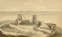 John Maule, Roman Fortress at Dover Castle from Top of the Keep, Kent – 1814 watercolour painting