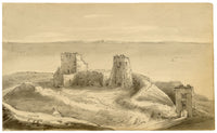John Maule, Roman Fortress at Dover Castle from Top of the Keep, Kent – 1814 watercolour painting