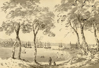 John Maule, Helsingør (Elsinore) Sound with Kronborg Castle, Denmark – 1792 watercolour painting