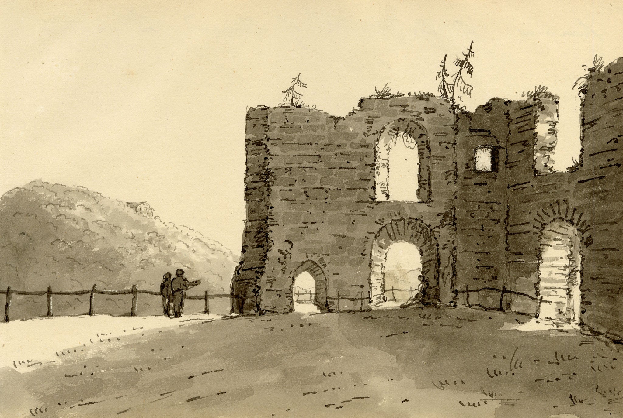 John Maule, Tharandt Castle Ruin, Saxony (Germany) – 1792 watercolour painting