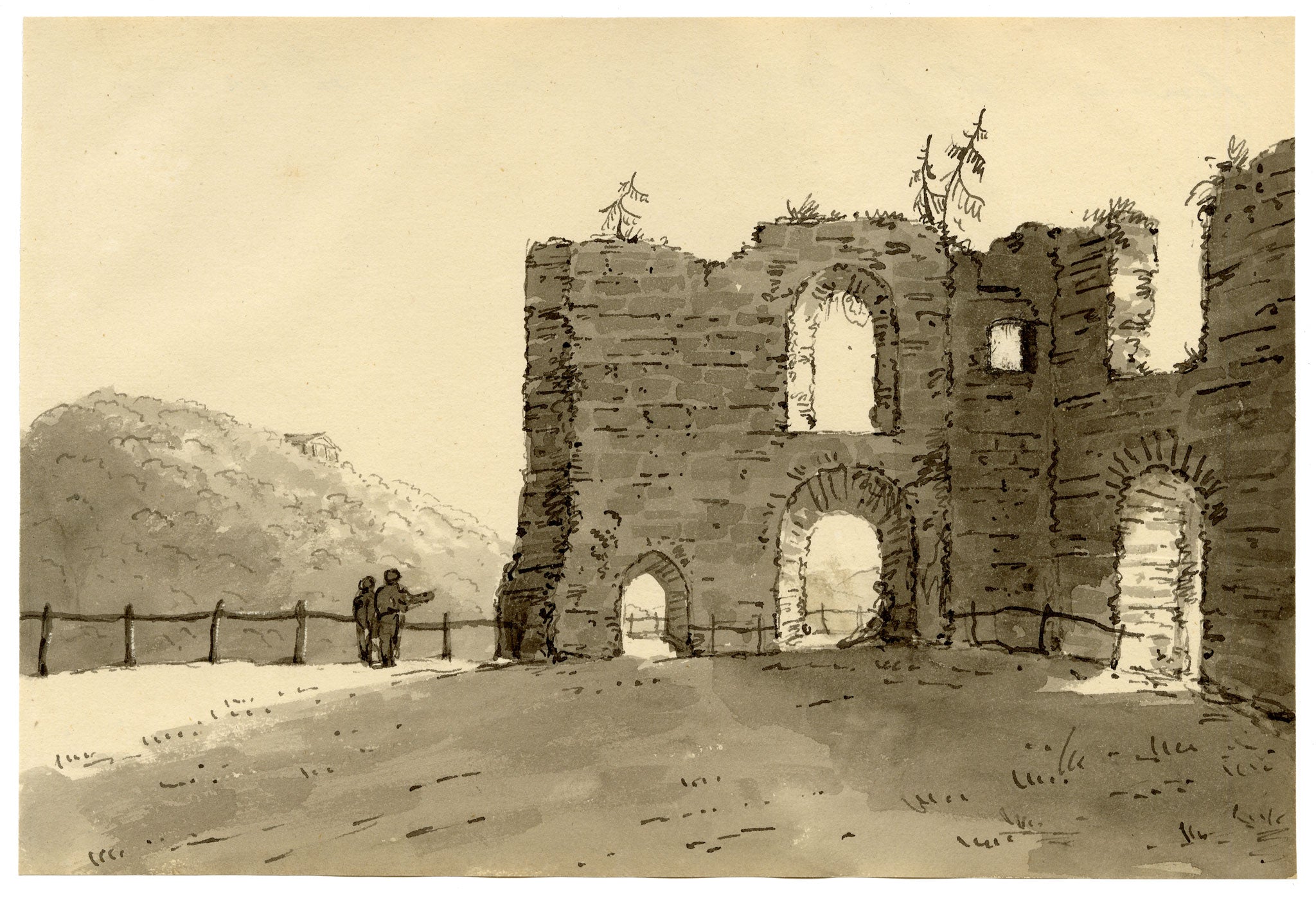 John Maule, Tharandt Castle Ruin, Saxony (Germany) – 1792 watercolour painting