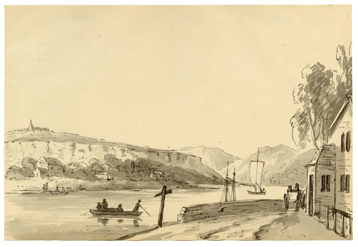 John Maule, River Elbe near Merzien, Saxony (Germany) – 1792 watercolour painting