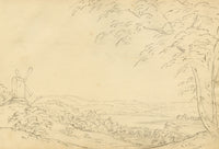 John Maule, Ipswich River to the West of the Town, Suffolk – 1793 pen & ink drawing
