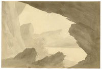 John Maule, Derwent Water from Rocks on the East Side, Lake District – 1792 watercolour painting