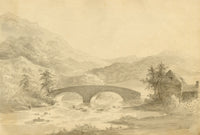 John Maule, Skelwith Bridge on the River Brathay, Lake District – 1792 watercolour painting