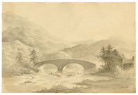 John Maule, Skelwith Bridge on the River Brathay, Lake District – 1792 watercolour painting