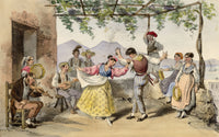 Gaetano Dura, Tarantella Neapolitan Dance, Italy – Early 19th-century lithograph print