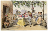 Gaetano Dura, Tarantella Neapolitan Dance, Italy – Early 19th-century lithograph print