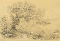 Anon., Casamicciola, Isola d'Ischia, Gulf of Naples, Italy – 1851 graphite drawing