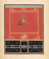 Neapolitan School, Pompeii Fresco: Casa dei Vettii – Early 19th-century gouache painting