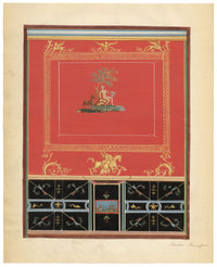 Neapolitan School, Pompeii Fresco: Casa dei Vettii – Early 19th-century gouache painting