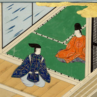 Tosa School, Japanese Scene from a Courtly Tale, Possibly Tale of Genji – 17th-century painting in colour, gofun & gold