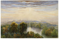 Anon., Buckingham Palace from the India Office Upper Window, Sunset, London – Late 19th-century watercolour painting
