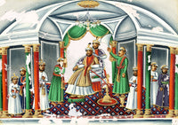 Indian Company School Mid-19th-century Gouache Mica Painting c.1850 – Rajah in Durbar
