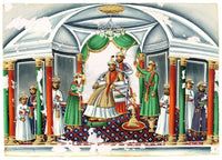 Indian Company School Mid-19th-century Gouache Mica Painting c.1850 – Rajah in Durbar