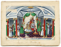 Indian Company School Mid-19th-century Gouache Mica Painting c.1850 – Rajah in Durbar