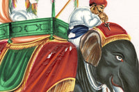 Indian Company School Mid-19th-century Gouache Mica Painting c.1850 – Caparisoned Elephant with Howdah