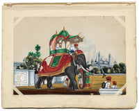 Indian Company School Mid-19th-century Gouache Mica Painting c.1850 – Caparisoned Elephant with Howdah