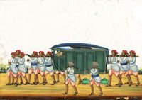 Indian Company School Mid-19th-century Gouache Mica Painting c.1850 – Travelling in Palanquin