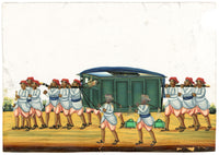 Indian Company School Mid-19th-century Gouache Mica Painting c.1850 – Travelling in Palanquin