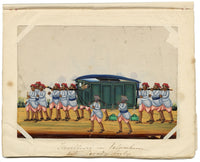 Indian Company School Mid-19th-century Gouache Mica Painting c.1850 – Travelling in Palanquin
