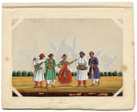 Indian Company School Mid-19th-century Gouache Mica Painting c.1850 – Nautch Dancing Girl & Musicians