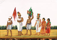 Indian Company School Mid-19th-century Gouache Mica Painting c.1850 – A Vaishnava Procession