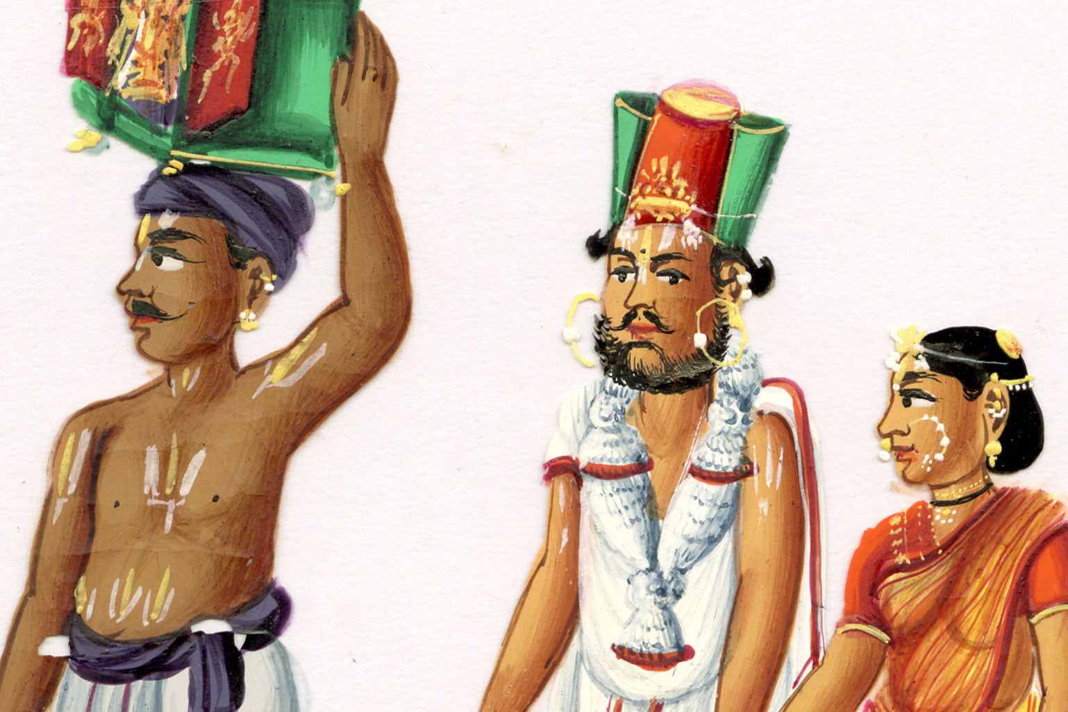 Indian Company School Mid-19th-century Gouache Mica Painting c.1850 – A Vaishnava Procession