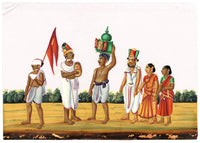 Indian Company School Mid-19th-century Gouache Mica Painting c.1850 – A Vaishnava Procession