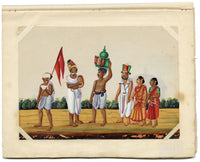 Indian Company School Mid-19th-century Gouache Mica Painting c.1850 – A Vaishnava Procession