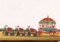 Indian Company School Mid-19th-century Gouache Mica Painting c.1850 – Rajah's State Coach, Tanjore