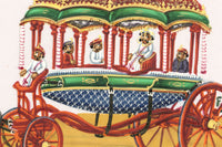 Indian Company School Mid-19th-century Gouache Mica Painting c.1850 – Rajah's State Coach, Tanjore