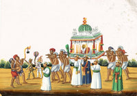 Indian Company School Mid-19th-century Gouache Mica Painting c.1850 – Procession at the Muharram