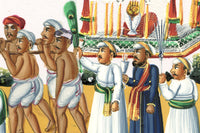 Indian Company School Mid-19th-century Gouache Mica Painting c.1850 – Procession at the Muharram