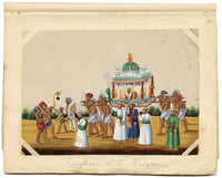 Indian Company School Mid-19th-century Gouache Mica Painting c.1850 – Procession at the Muharram