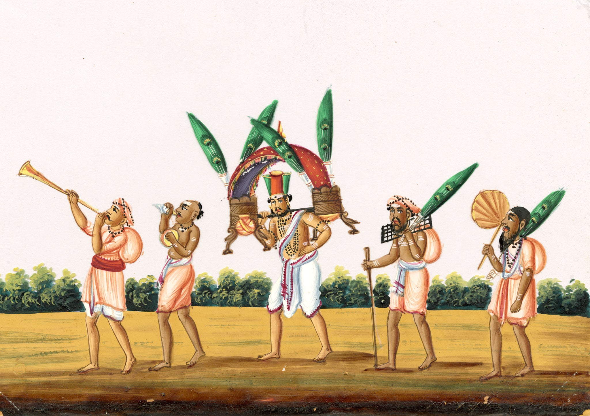 Indian Company School Mid-19th-century Gouache Mica Painting c.1850 – A Cauvery, Holy Water Carrier