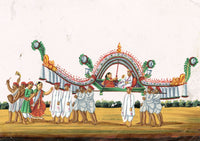 Indian Company School Mid-19th-century Gouache Mica Painting c.1850 – Marriage Procession