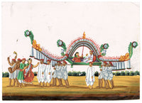 Indian Company School Mid-19th-century Gouache Mica Painting c.1850 – Marriage Procession