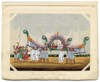 Indian Company School Mid-19th-century Gouache Mica Painting c.1850 – Marriage Procession