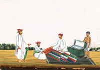 Indian Company School Mid-19th-century Gouache Mica Painting c.1850 – Hawker (Travelling Cloth Merchant)