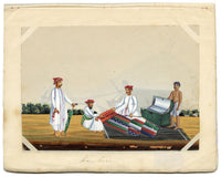 Indian Company School Mid-19th-century Gouache Mica Painting c.1850 – Hawker (Travelling Cloth Merchant)