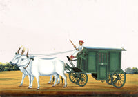 Indian Company School Mid-19th-century Gouache Mica Painting c.1850 – Palki Gharry